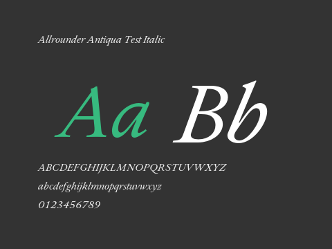 Allrounder Antiqua Test Italic