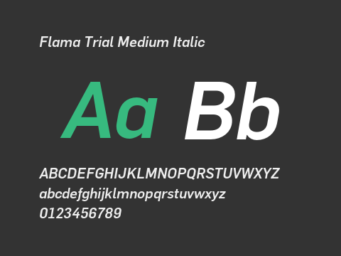 Flama Trial Medium Italic