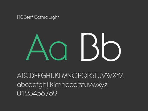 ITC Serif Gothic Light