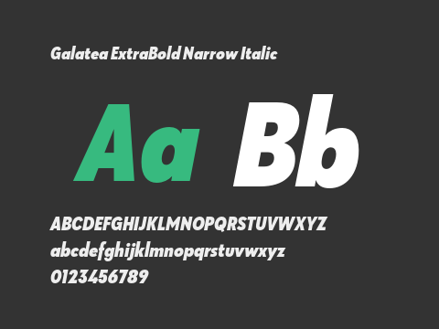 Galatea ExtraBold Narrow Italic