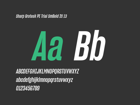 Sharp Grotesk PE Trial SmBold Itl 13