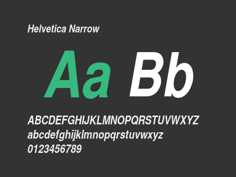 Helvetica Narrow