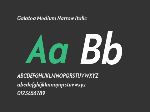 Galatea Medium Narrow Italic