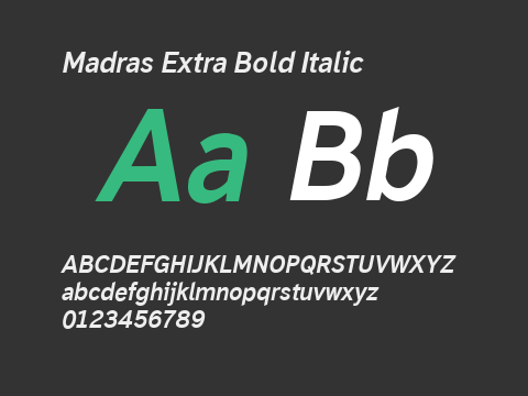 Madras Extra Bold Italic