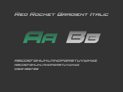 Red Rocket Gradient Italic