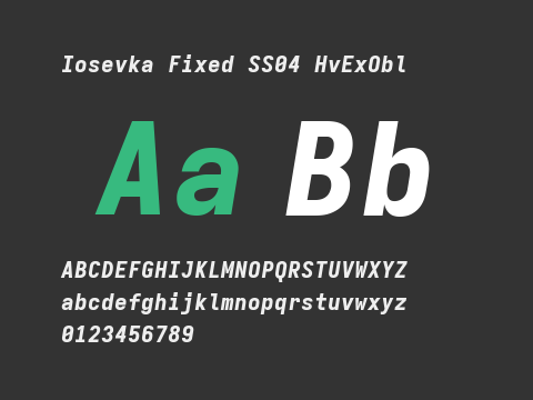 Iosevka Fixed SS04 HvExObl