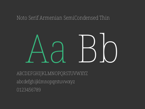 Noto Serif Armenian SemiCondensed Thin