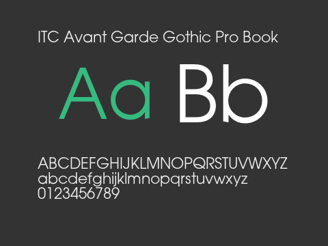 ITC Avant Garde Gothic Pro Book
