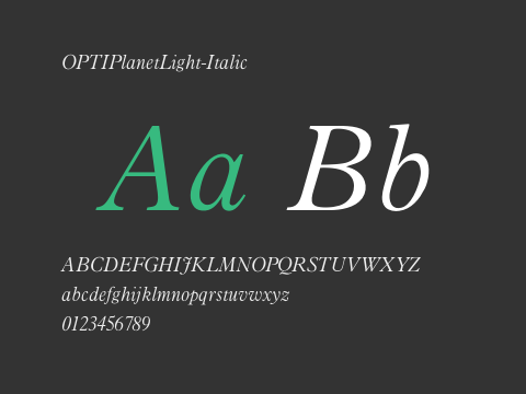 OPTIPlanetLight-Italic