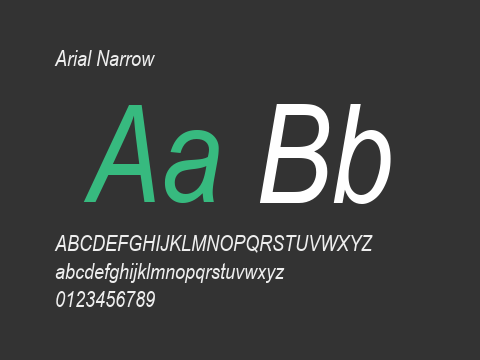 Arial Narrow