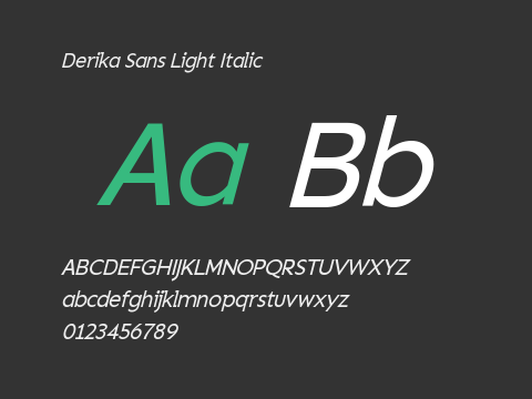 Derika Sans Light Italic