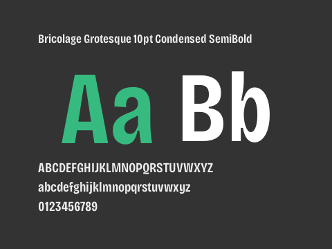 Bricolage Grotesque 10pt Condensed SemiBold