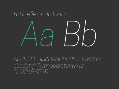 tonnelier Thin Italic