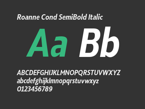 Roanne Cond SemiBold Italic