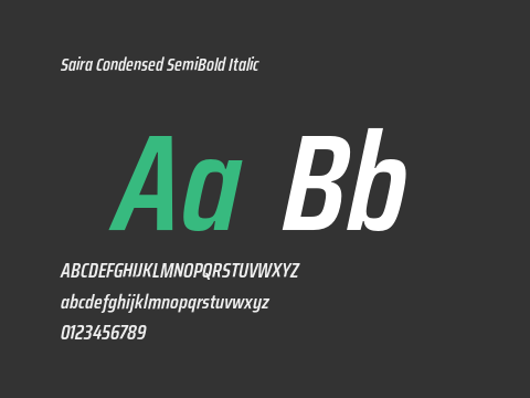 Saira Condensed SemiBold Italic