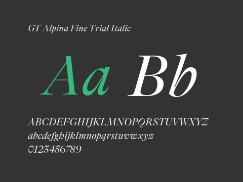 GT Alpina Fine Trial Italic