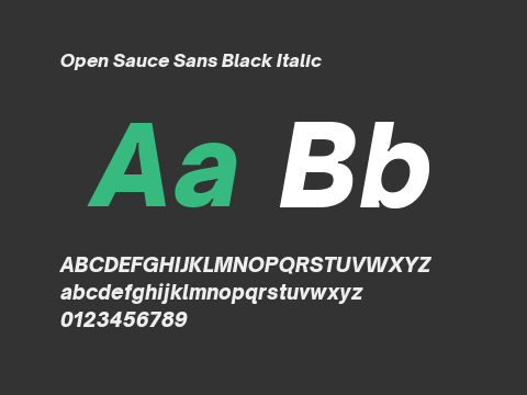 Open Sauce Sans Black Italic