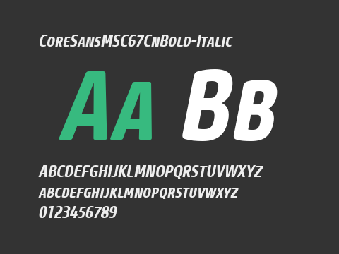 CoreSansMSC67CnBold-Italic