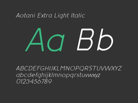 Aotani Extra Light Italic