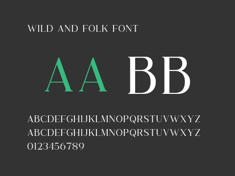 Wild and Folk Font