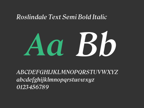 Roslindale Text Semi Bold Italic