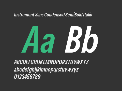 Instrument Sans Condensed SemiBold Italic