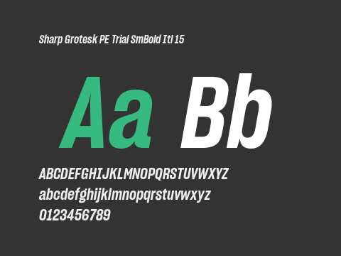 Sharp Grotesk PE Trial SmBold Itl 15