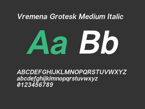 Vremena Grotesk Medium Italic