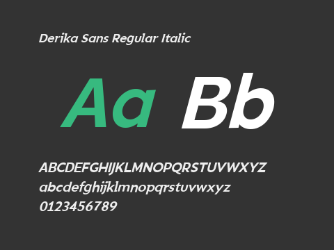 Derika Sans Regular Italic