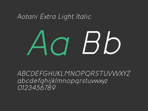 Aotani Extra Light Italic