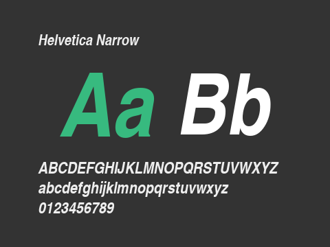 Helvetica Narrow