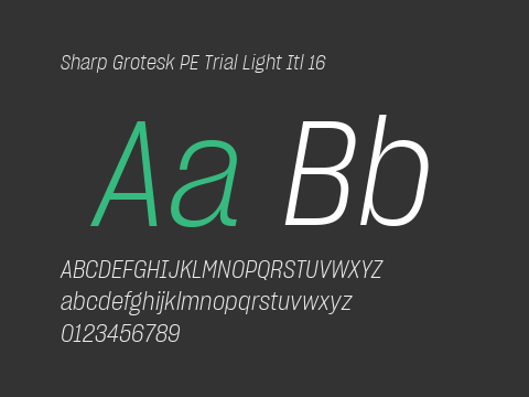 Sharp Grotesk PE Trial Light Itl 16