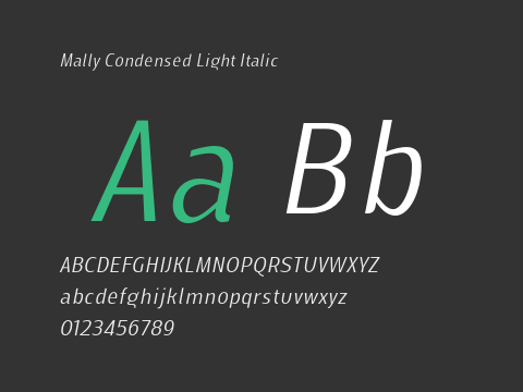 Mally Condensed Light Italic