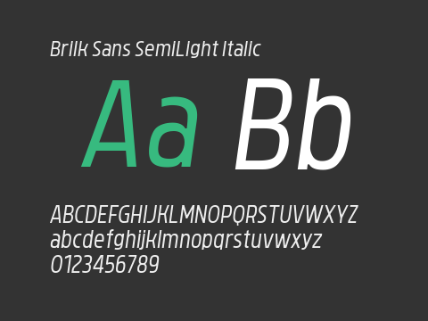 Brilk Sans SemiLight Italic