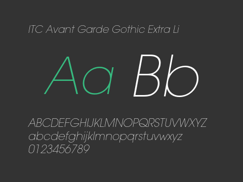 ITC Avant Garde Gothic Extra Li