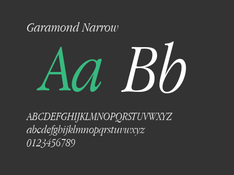 Garamond Narrow