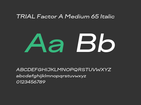 TRIAL Factor A Medium 65 Italic