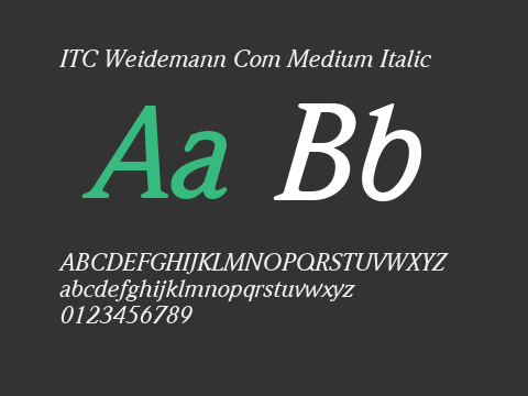 ITC Weidemann Com Medium Italic