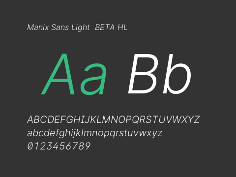 Manix Sans Light  BETA HL