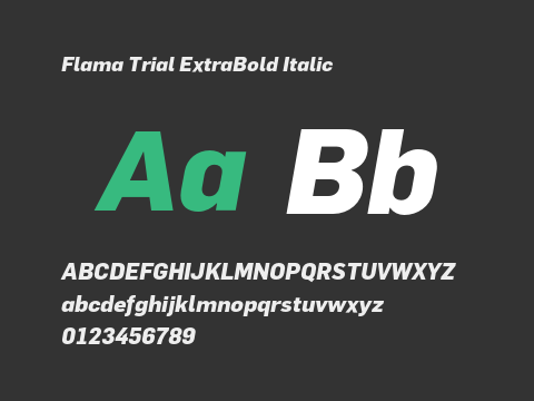 Flama Trial ExtraBold Italic