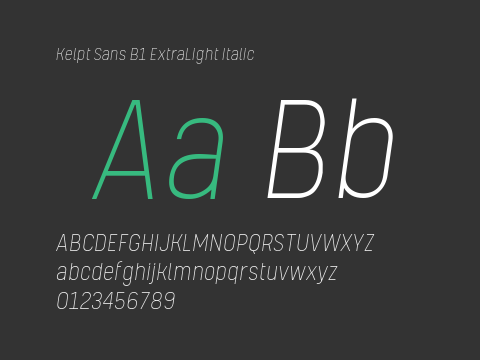 Kelpt Sans B1 ExtraLight Italic