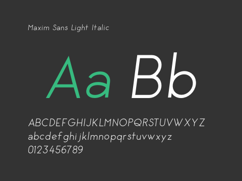 Maxim Sans Light Italic