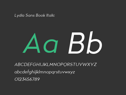 Lydia Sans Book Italic