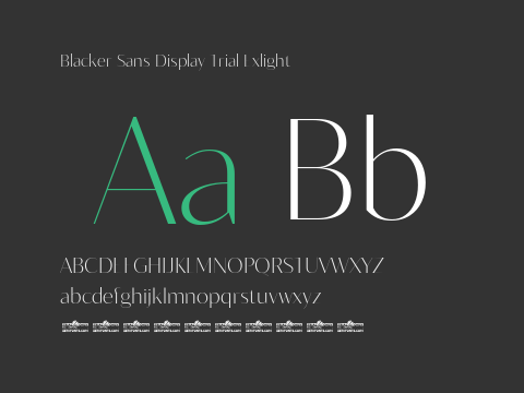 Blacker Sans Display Trial Exlight