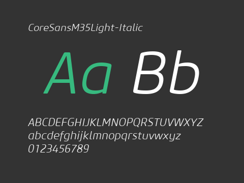 CoreSansM35Light-Italic