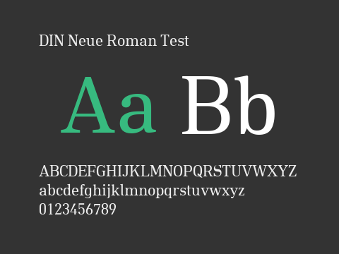 DIN Neue Roman Test