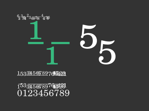 New Century Schoolbook Fraction