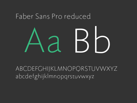 Faber Sans Pro reduced