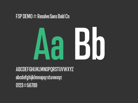 FSP DEMO - Resolve Sans Bold Cn