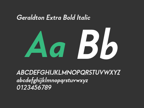 Geraldton Extra Bold Italic